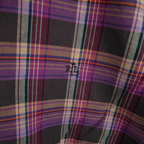 Lauren Ralph Lauren Women's Long-sleeved Button Up Plaid Cotton Shirt size 2X - Picture 3 of 7